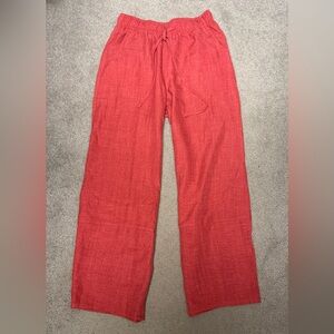 Evaless Red Linen Pants
